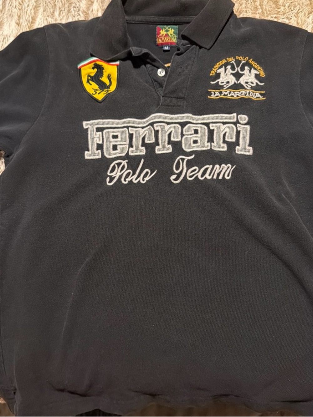 Ferrari Polo Team Black Kids Polo Shirt